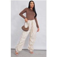 Dark Brown Slinky Long Sleeve Bodysuit | PrettyLittleThing US