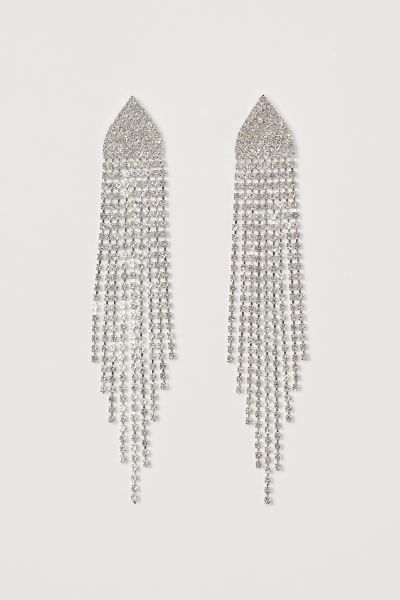 Long Rhinestone Earrings | H&M (US + CA)