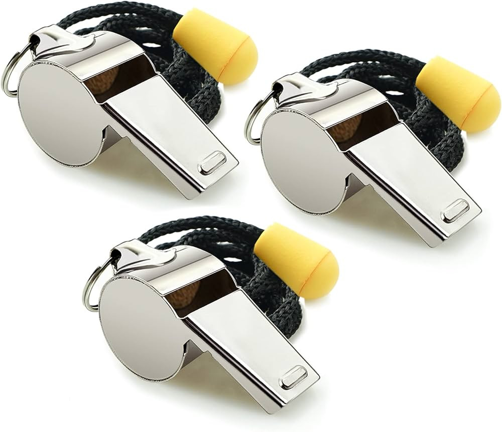 Amazon.com : Hipat Whistle, 3 Pack Stainless Steel Sports Whistles with Lanyard, Loud Crisp Sound... | Amazon (US)