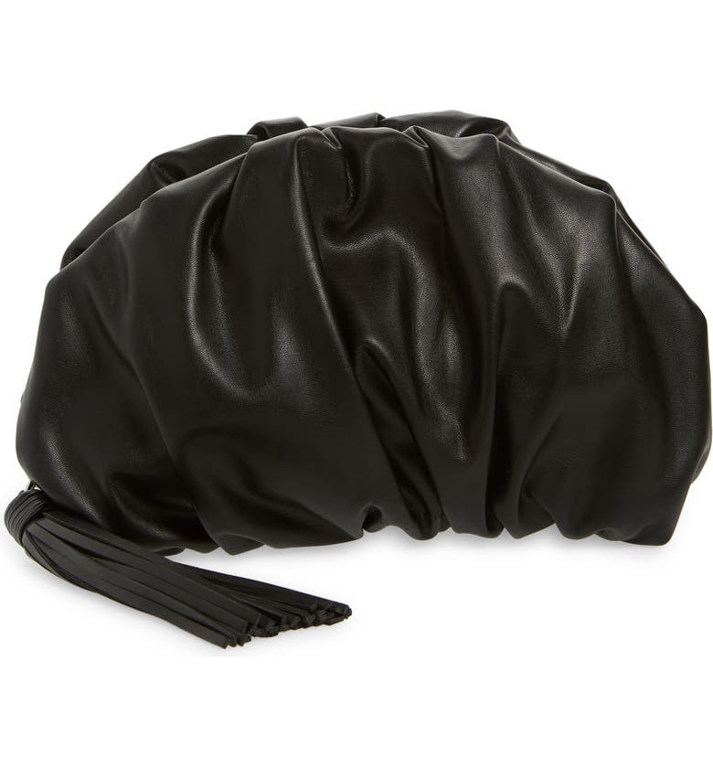 Ruched Faux Leather Clutch | Nordstrom