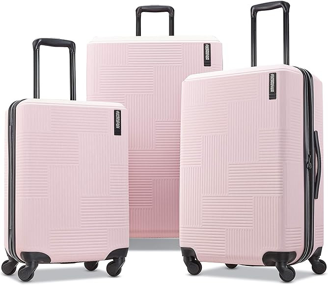 American Tourister Stratum XLT Expandable Hardside Luggage with Spinner Wheels, Pink Blush, Check... | Amazon (US)