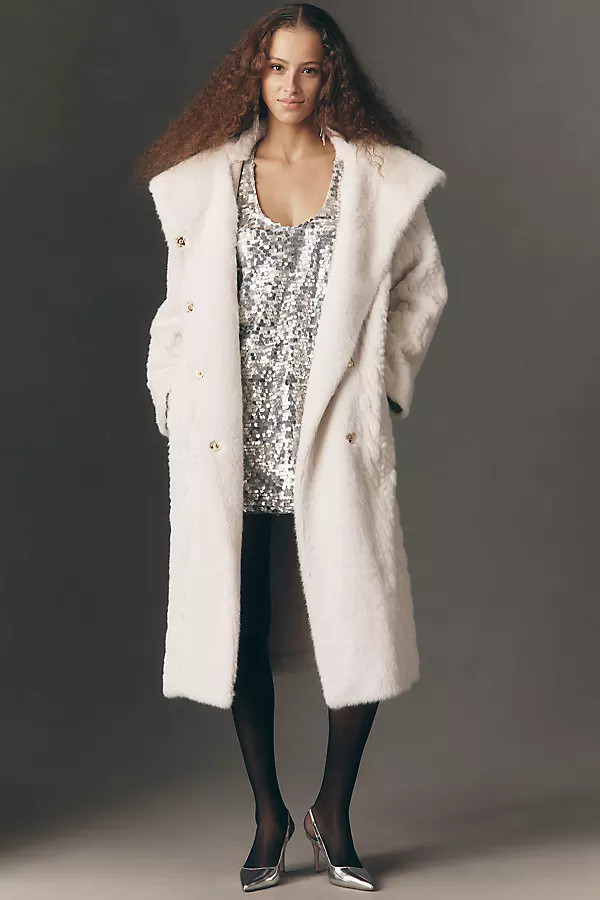 Avec Les Filles Textured Faux Fur Coat | Anthropologie (US)