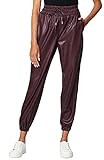 [BLANKNYC] Womens Vegan Leather Joggers, Fashionable & Stylish Pants, Grape Shake, X-Small US | Amazon (US)