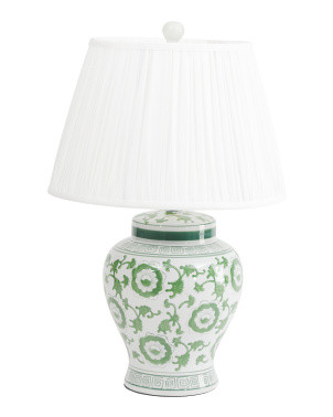 23in Chinoisere Ceramic Pleated Linen Shade Table Lamp | Bedroom | Marshalls | Marshalls