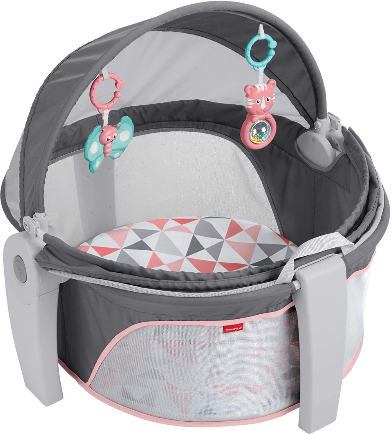 Fisher-Price Portable Bassinet On-The-Go Baby Dome, Travel Play Space with Developmental Newborn ... | Amazon (US)