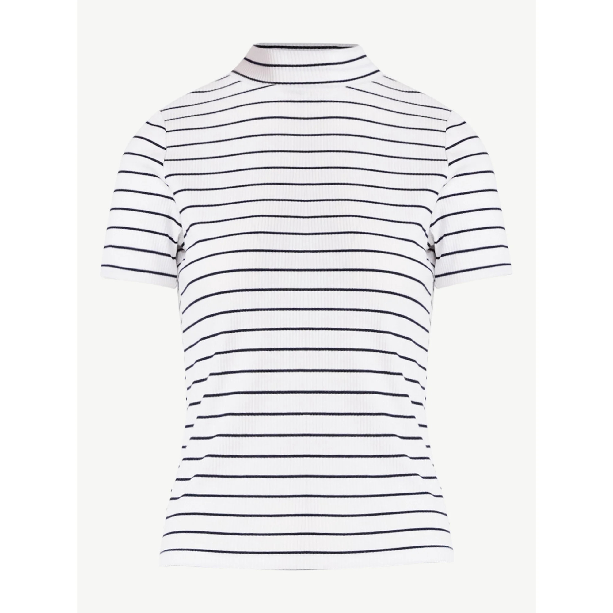 Free Assembly Women's Mock Neck Tee with Short Sleeves, Sizes XS-XXL | Walmart (US)