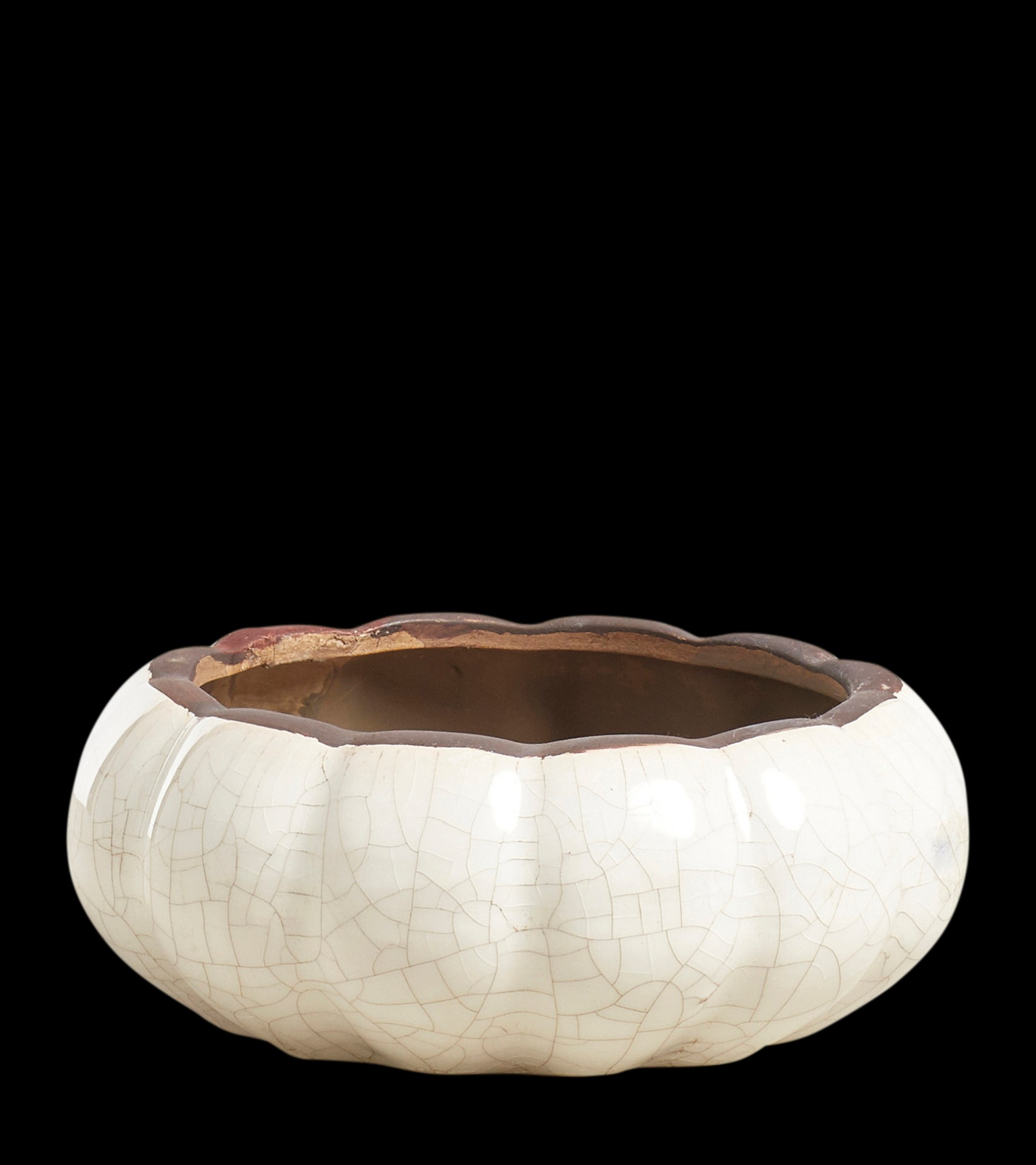 Kolokythi Wide Decorative Bowl - Distressed White | OKA US