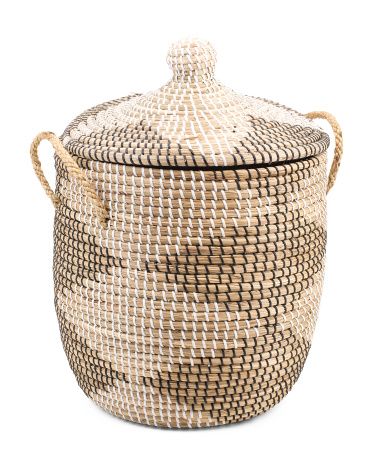 Medium Seagrass Lidded Hamper | Marshalls