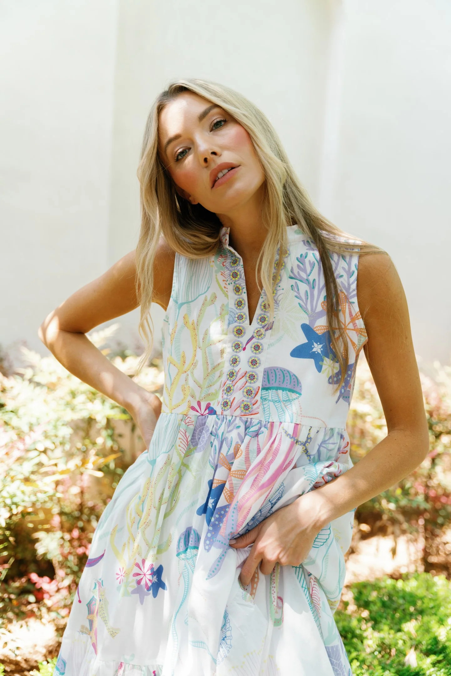 Sheridan French I Resort 2024 I Tessa Dress in Under the Sea White | Sheridan French