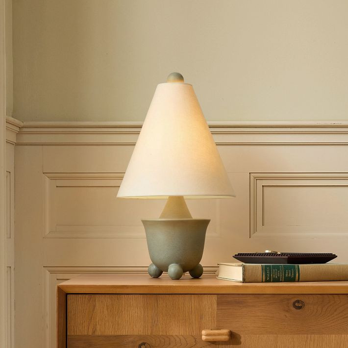 Pierce & Ward Ball Foot Ceramic Table Lamp (17.5") | West Elm (US)