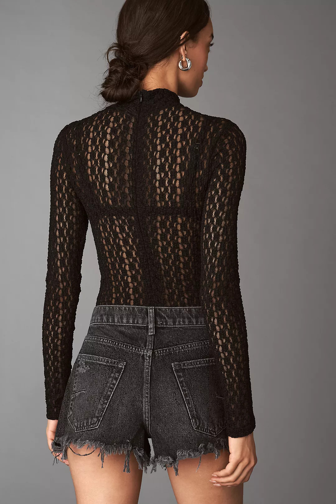 Bardot Vezza Long-Sleeve Floral Mesh Bodysuit | Anthropologie (US)