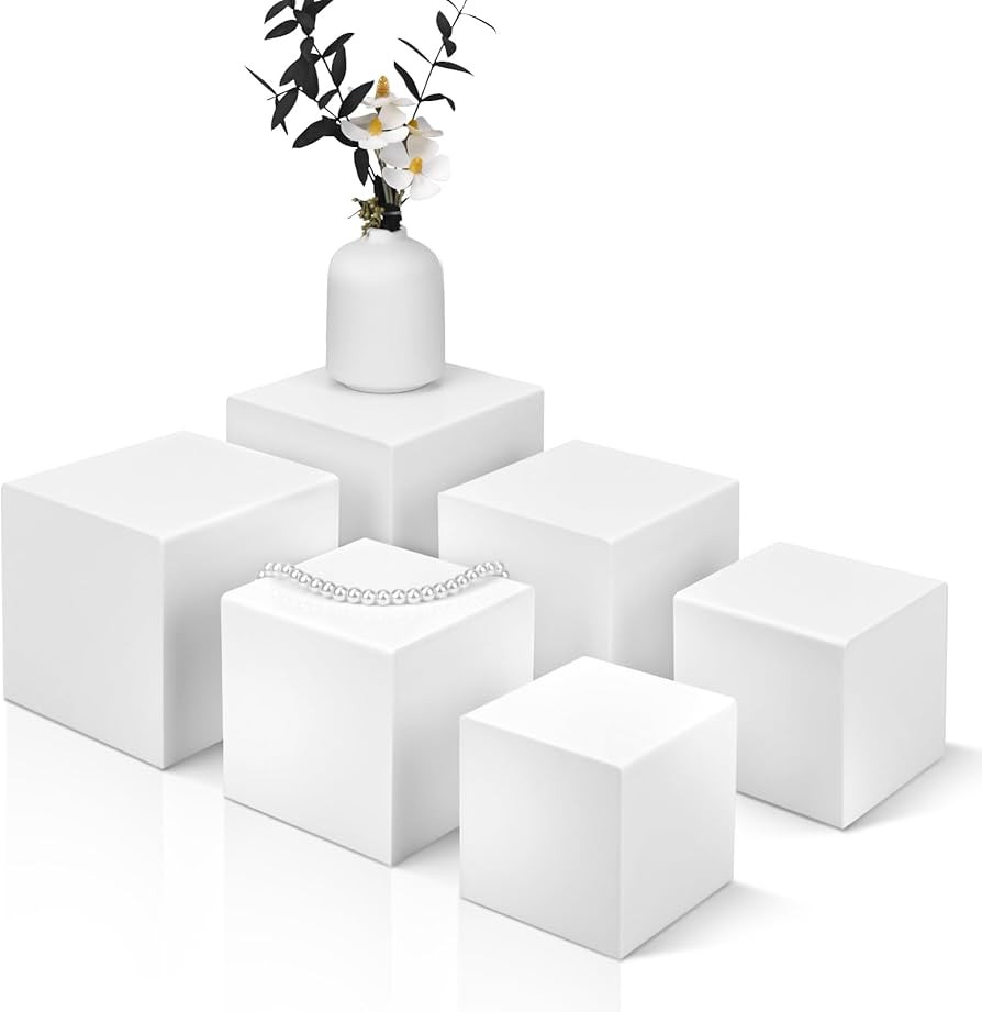 Acrylic Risers Display Stands, Food Risers for Buffet Table Set of 6, Acrylic Cube Display Nestin... | Amazon (US)