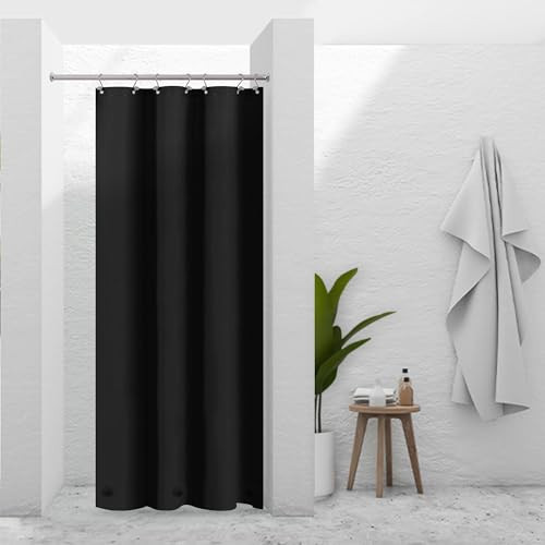 Barossa Design Black Stall Shower Curtain Liner 36" W x 72" H - Waterproof PEVA Plastic Shower Liner for Small Bathroom Stall, Lightweight Bath Curtain with 3 Magnets & Metal Grommets - Black | Amazon (US)