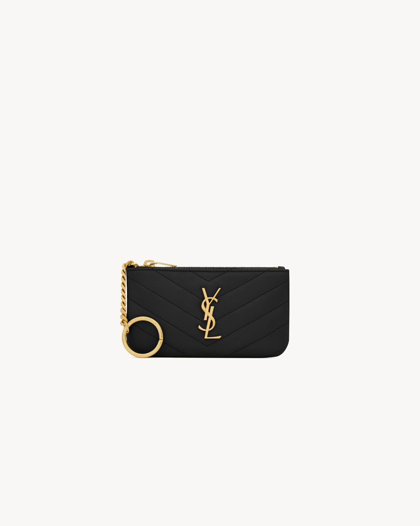 monogram key pouch in matelassé leather | Saint Laurent Inc. (Global)