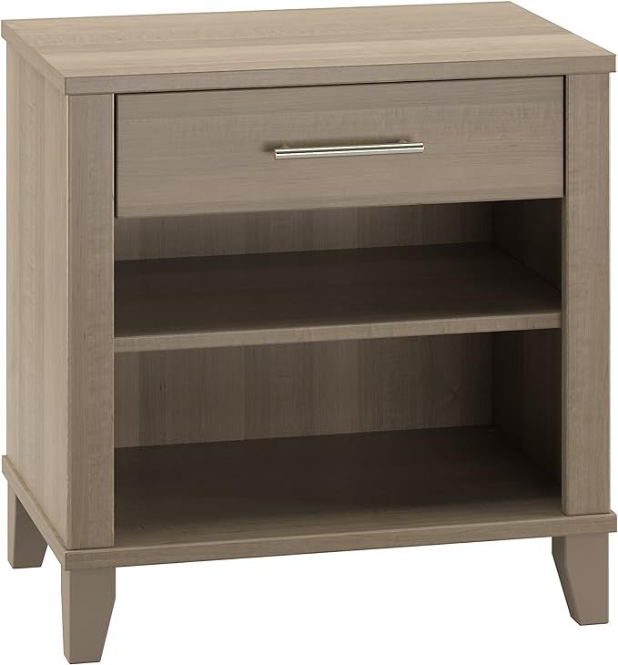Bush Furniture Somerset Nightstand with Storage in Ash Gray, Small Side Table for Bedroom | Amazon (US)