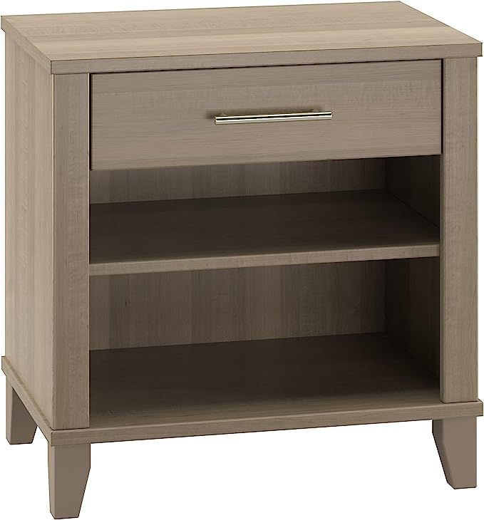Bush Furniture Somerset Nightstand with Storage in Ash Gray, Small Side Table for Bedroom | Amazon (US)