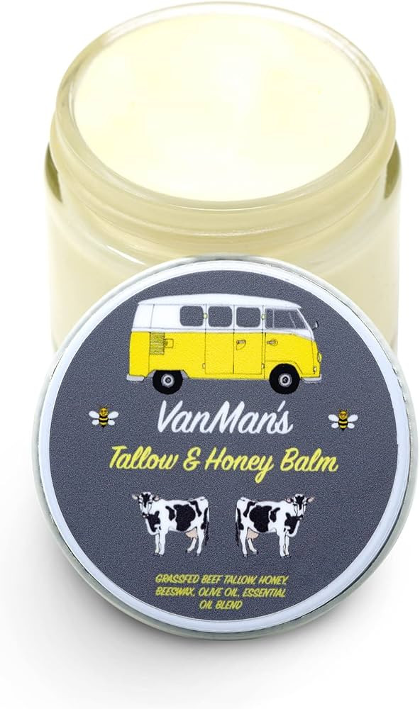 Vanman's Honey Balm (2 oz) - Grass Fed Beef Tallow & Honey Balm with Vitamins A, K, D, E & Essent... | Amazon (US)