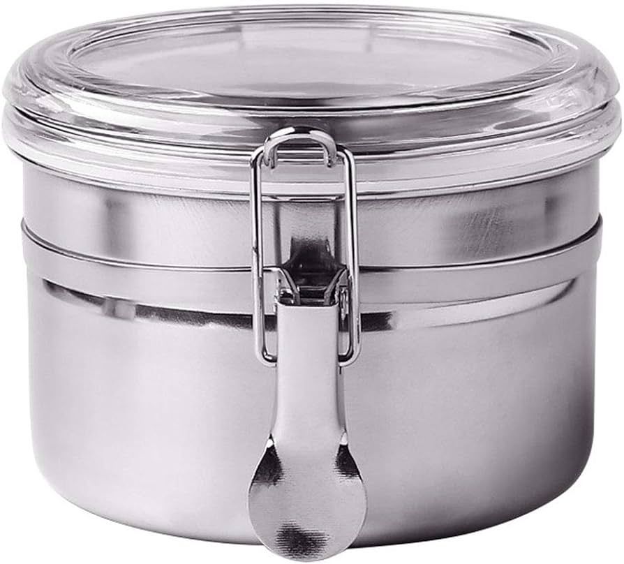 Stainless Steel Airtight Canister Food Storage Container Sugar Tea Coffee Cookies Snacks Kitchen ... | Amazon (US)