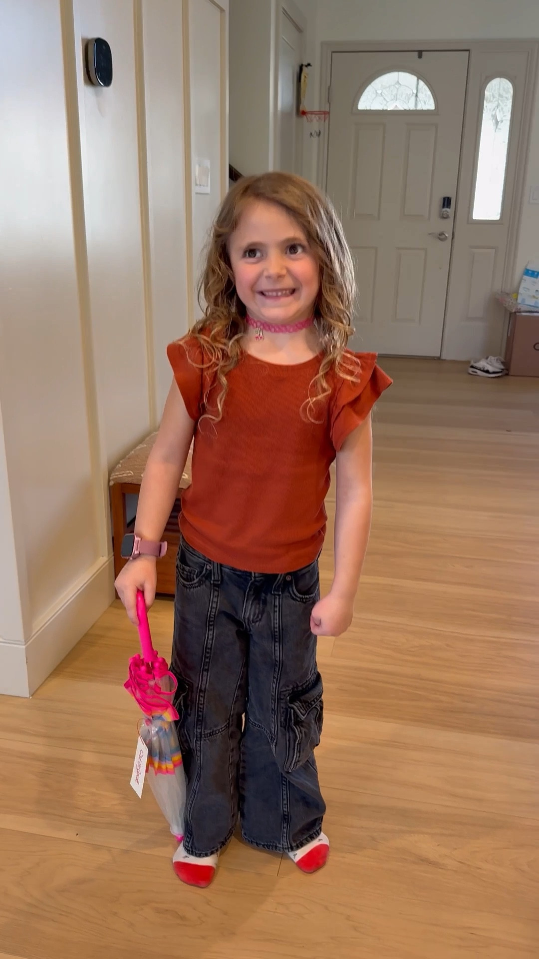 Girls cargo pants with ruffle shirt!