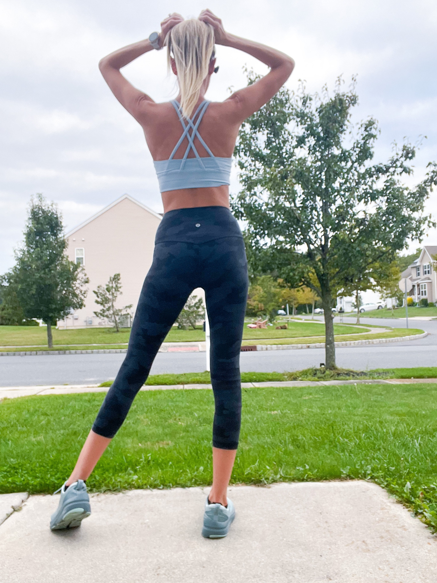 Wearing a size 6 in the sports bra (32DD) and a size 4 in the leggings.

Workout outfit
Running clothes
Sports bra
Leggings
LuLuLemon
Running sneakers
Running watch
GPS watch
Camo


#LTKstyletip #LTKshoecrush #LTKfitness #LTKfindsunder100