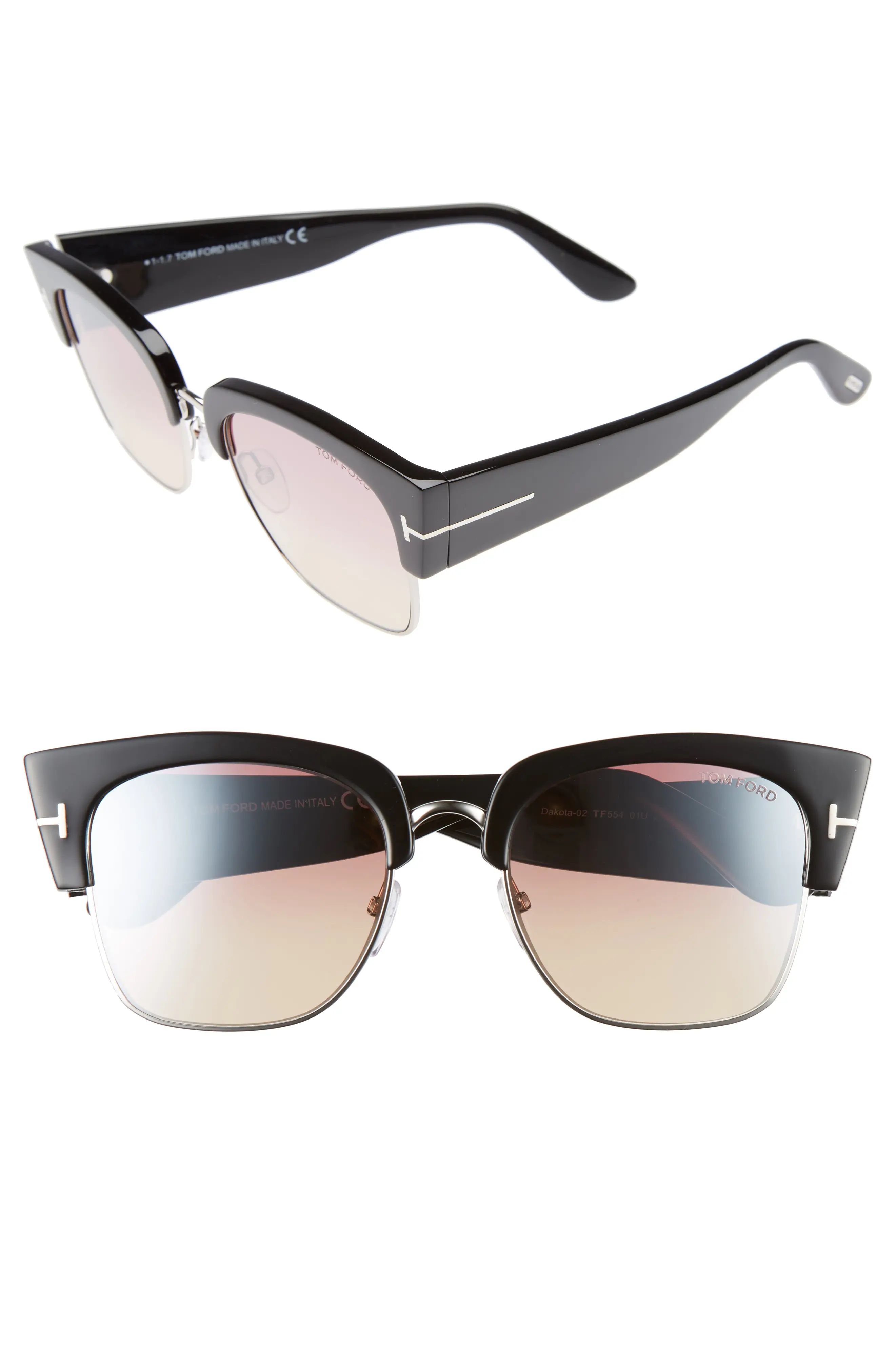 Dakota 55mm Gradient Square Sunglasses | Nordstrom