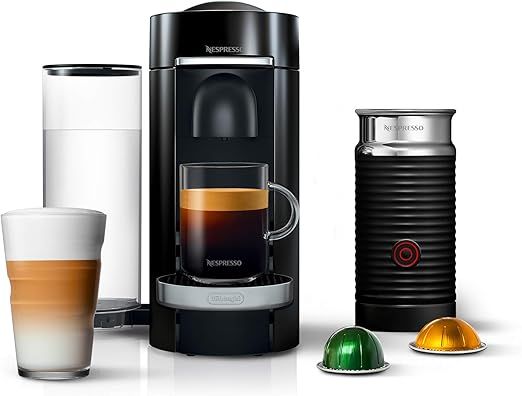 Nespresso Vertuo Plus Deluxe Coffee and Espresso Maker by De'Longhi, Piano Black with Aeroccino M... | Amazon (US)