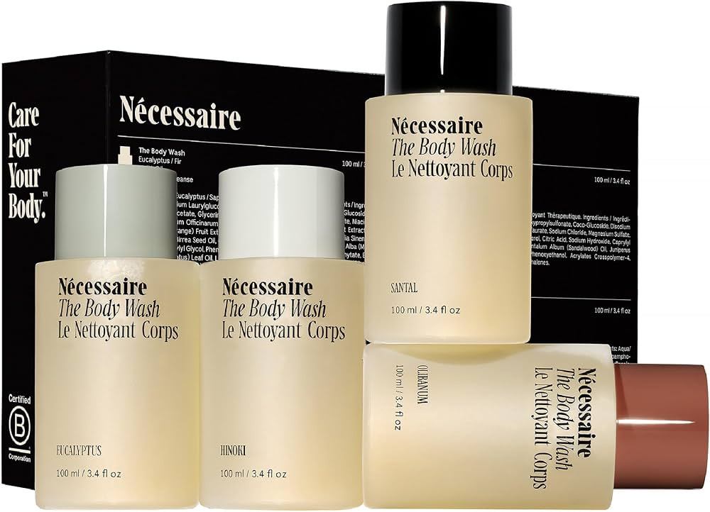 Nécessaire The Body Wash Collection - Self Care Gifts for Women + Men, 4x Travel Size Skin Care ... | Amazon (US)
