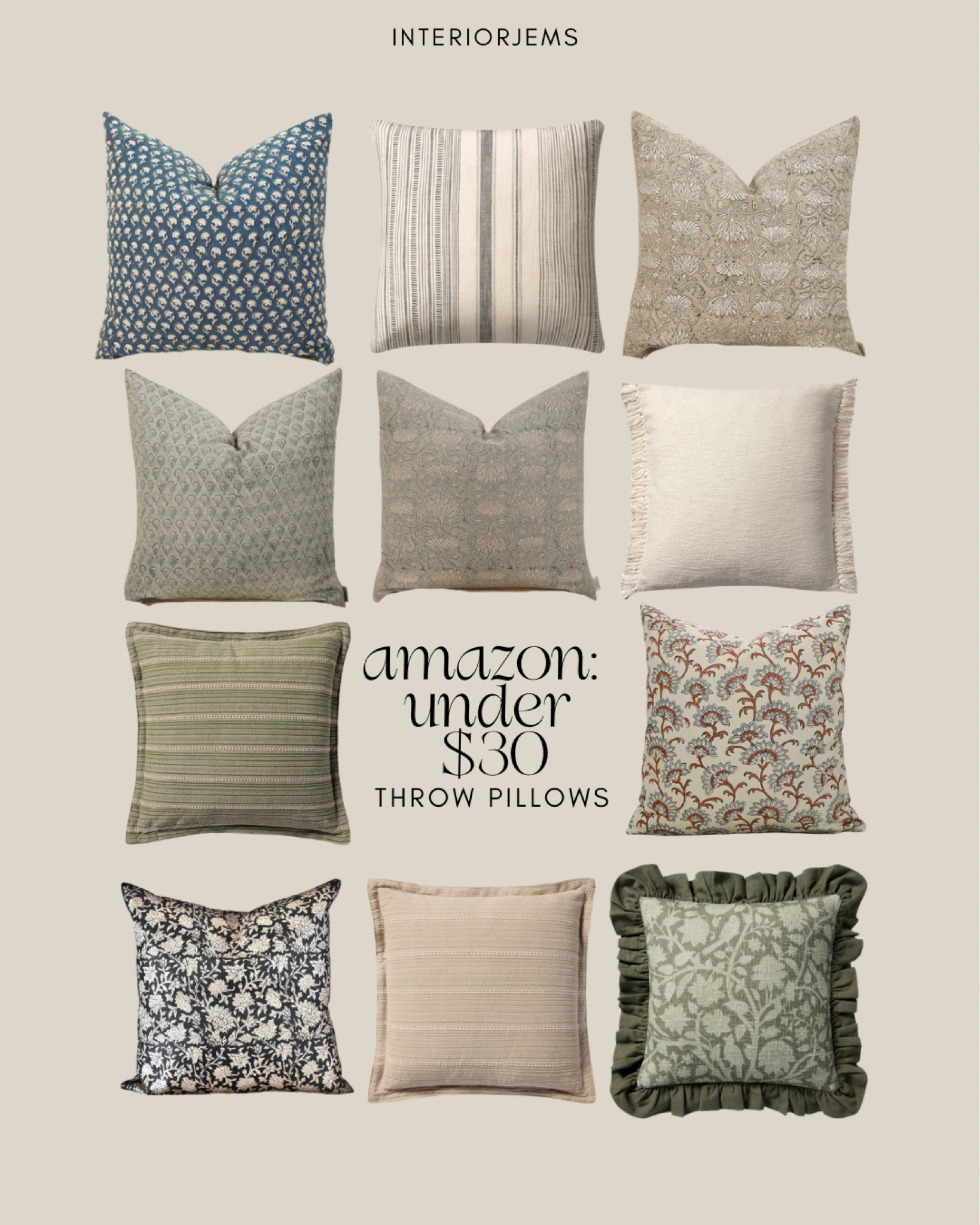 Amazon throw pillows under $30, black, print pillow, affordable bed, pillows, affordable sofa, pillows, floral, pillow, striped pillow, ruff, Loloi pillow, don’t wait on these because they go fast

#LTKHome #LTKStyleTip #LTKSaleAlert
