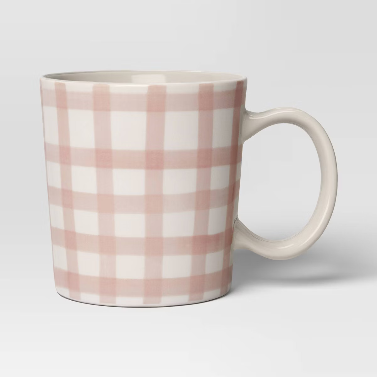16oz Stoneware Mug Dark Pink Plaid - Threshold™ | Target