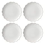 Lenox French Perle 4-Piece Scallop Accent Plate Set, 4.60 LB, White | Amazon (US)