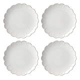 Lenox French Perle Scallop 4-Piece Accent Plate Set, 9", White | Amazon (US)