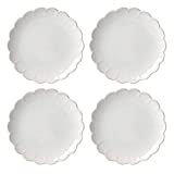 Lenox French Perle 4-Piece Scallop Accent Plate Set, 4.60 LB, White | Amazon (US)