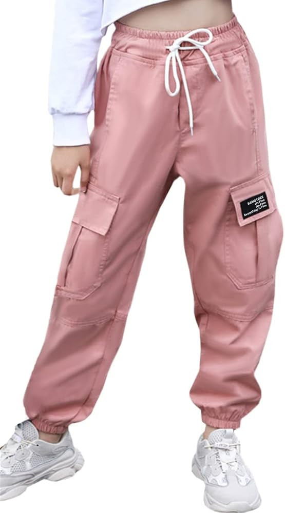 SANGTREE Girls & Womens Drawstring Cargo Jogger Pants,3 Years - Women 3XL | Amazon (US)