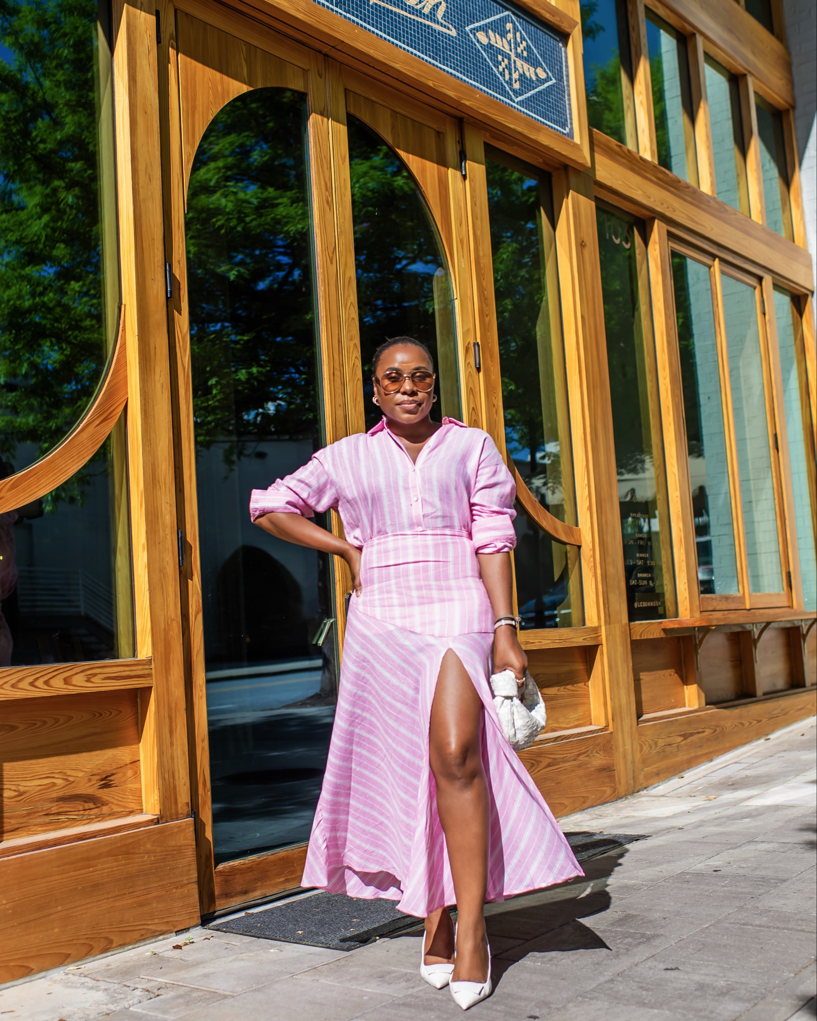Striped set by Zara. A sexy chic n comfortable skirt with a side zipper. I folded the sleeves of my shirt. Pair it with a pair of jeans too. 
Runs true to size, wearing a medium my regular size at Zara. Shoes are old purchase from Zara 

#LTKgrwm #LTKootd #LTKMothersDay