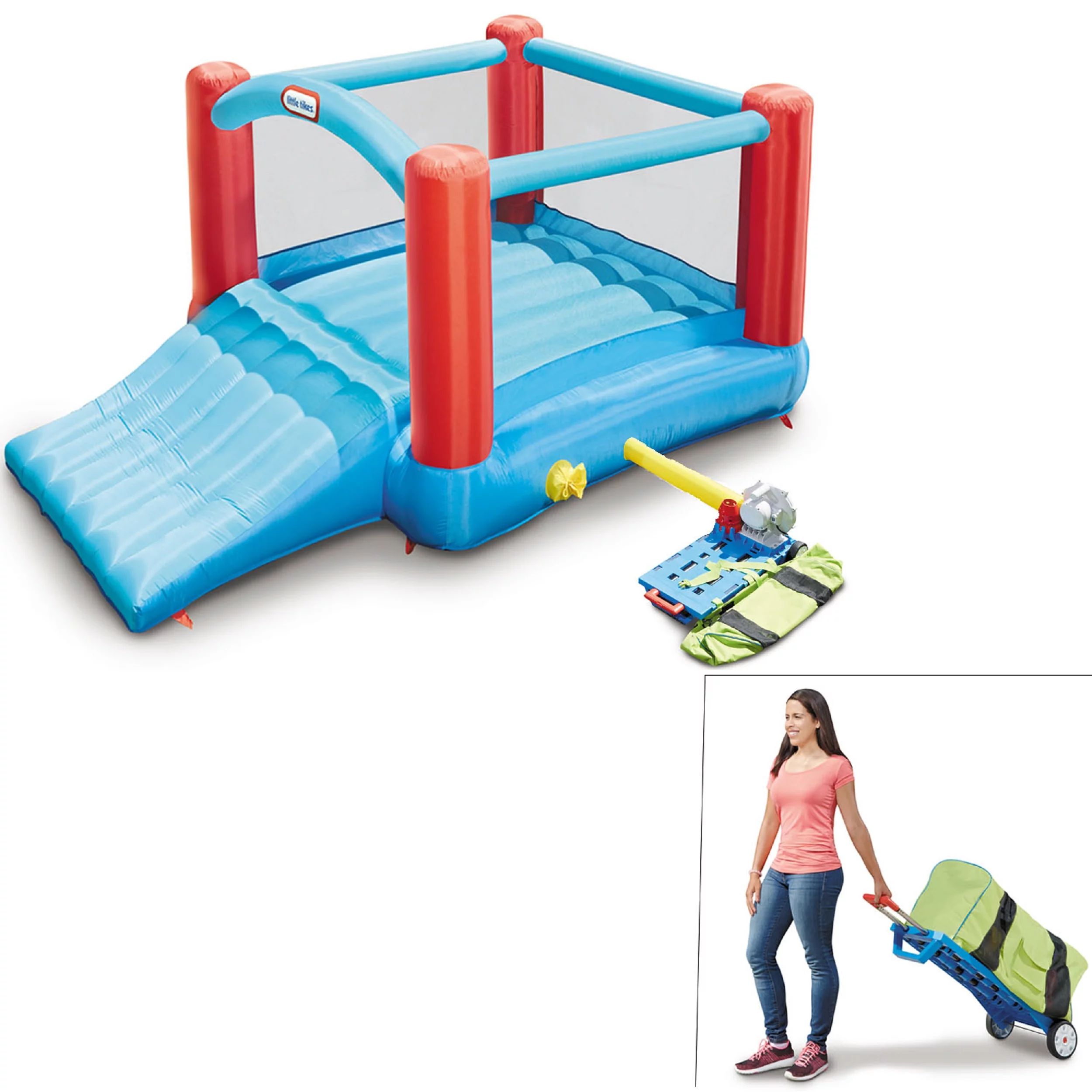 Little Tikes Pack 'N Roll 7'x7' Inflatable Bounce House with Slide, Blower and Wheeled Carry Case... | Walmart (US)