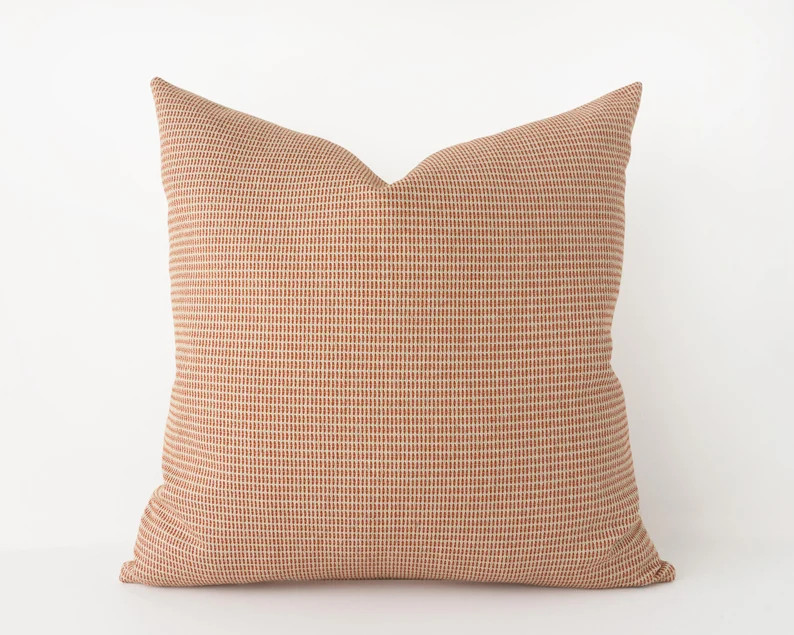 Burnt Orange Textured Decorative Pillow Cover  Patterned - Etsy | Etsy (US)