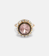 VLogo crystal-embellished ring