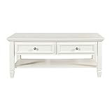 Coaster Home Furnishings Rectangular 2-Drawer White Coffee Table | Amazon (US)