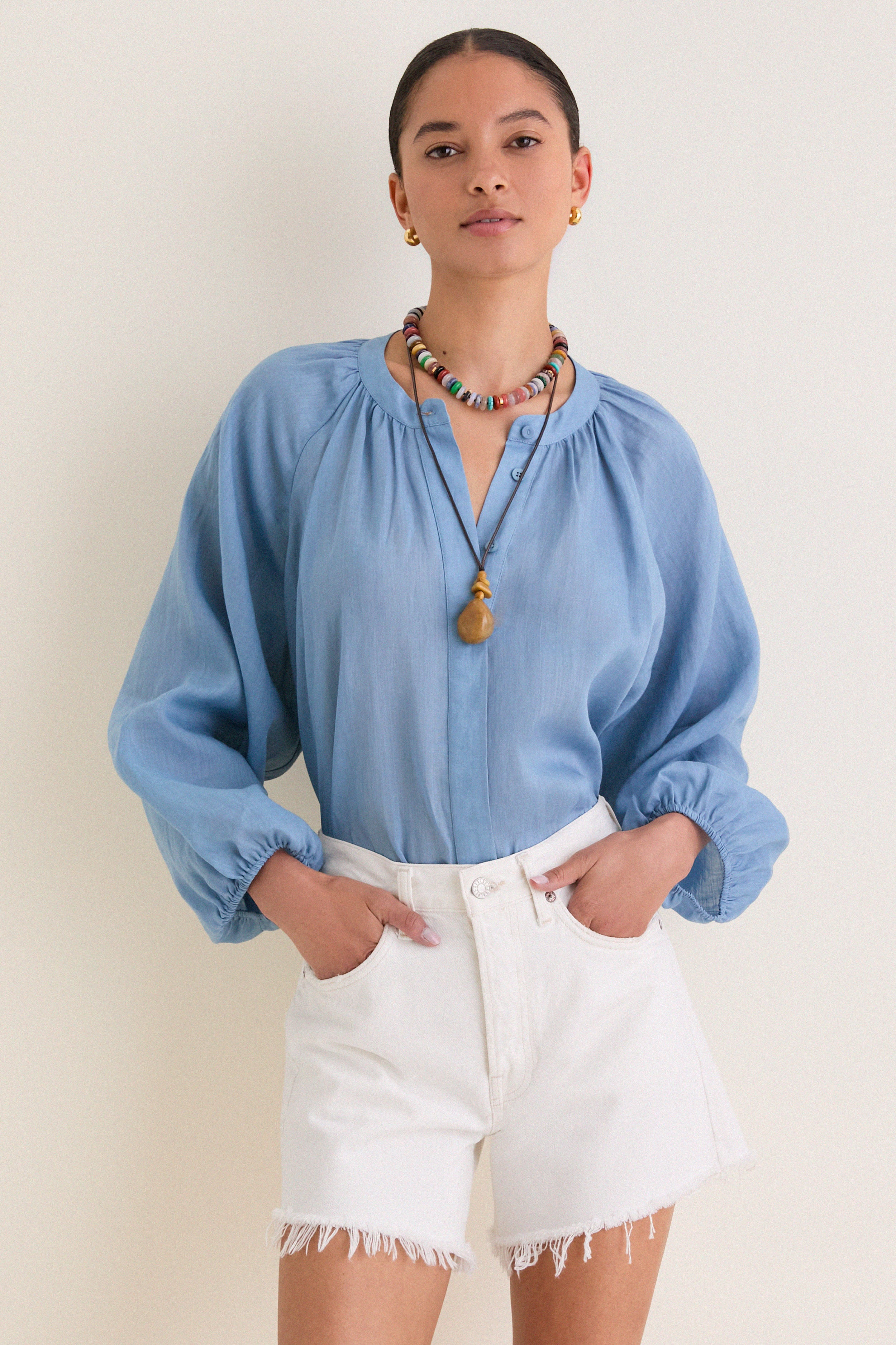 Maison Blue Sawyer Blouse | Tuckernuck (US)