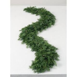 SULLIVANS 6.6 ft. Green Unlit Artificial Christmas Garland Cedar GD1364 - The Home Depot | The Home Depot