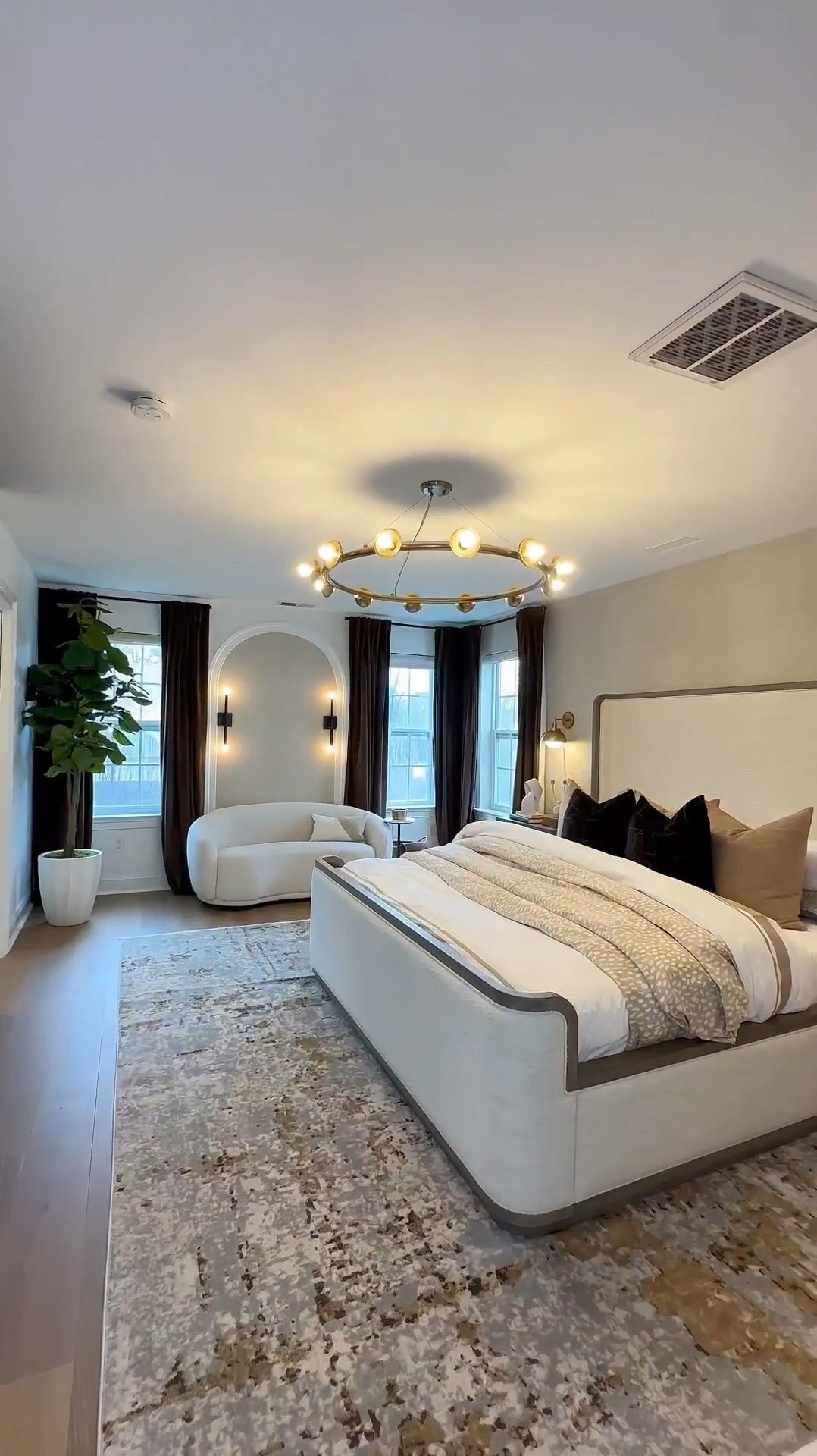 Stunning before and after modern luxe bedroom transformation