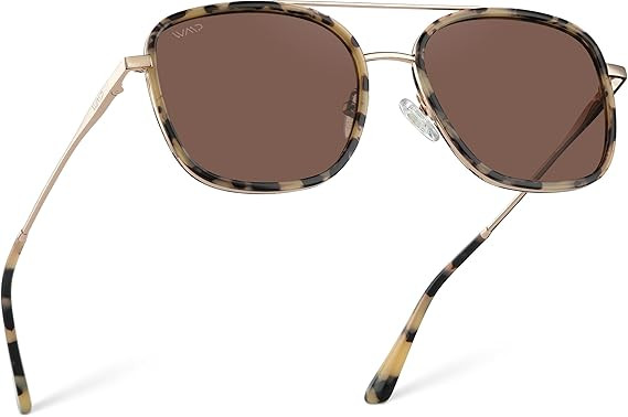 WearMe Pro - Women’s Polarized Square Sunglasses: Modern Square Aviator with Double Bridge Vint... | Amazon (US)