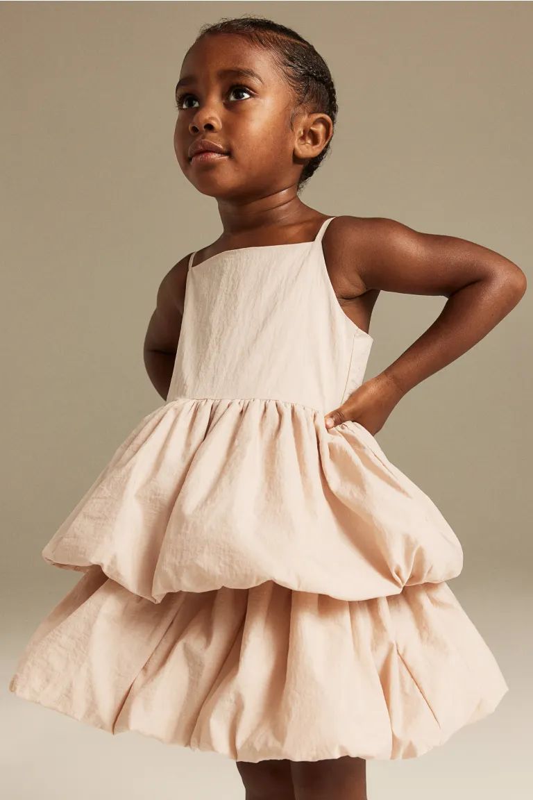 Voluminous Bubble-hem Dress - Light pink-beige - Kids | H&M US | H&M (US + CA)