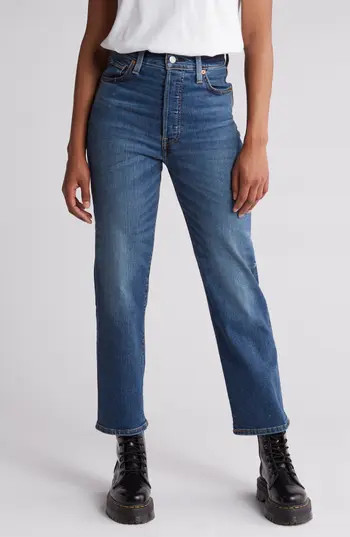 Levi's Ribcage High Waist Straight Leg Jeans in Dial Up The Music at Nordstrom Rack, Size 26 X 27 | Nordstrom Rack