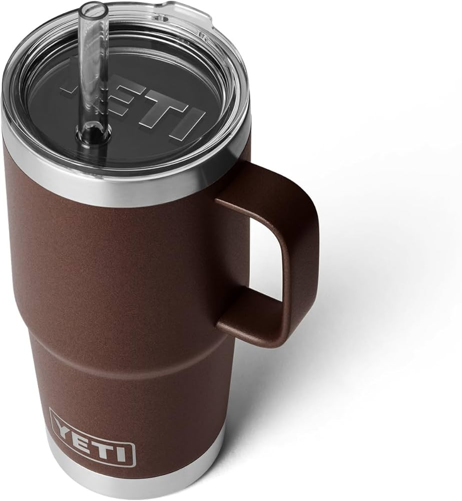 YETI Rambler 25 oz Straw Mug, Vacuum Insulated, Stainless Steel, Wetlands Brown | Amazon (US)