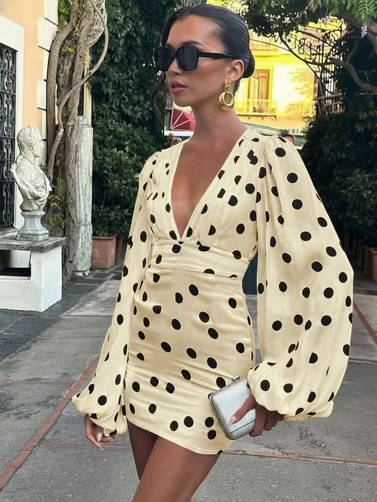 Summer Dress, Yellow Dress, Beach Dress, Polka Dot Dress - Elegant Summer Women's Lightweight Dre... | SHEIN