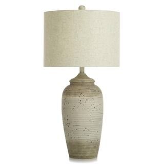 Charlotte 32 in. Taupe, Cream, Speckled, Sand Urn Task and Reading Table Lamp for Living Room wit... | The Home Depot