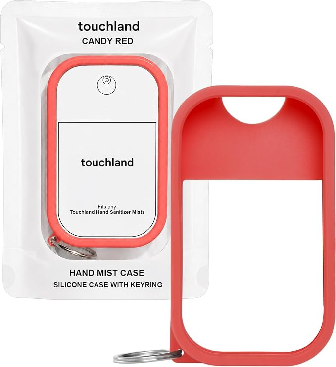 Touchland Silicone Hand Mist Case with Keyring, 1 FL OZ - Candy Red | Amazon (US)