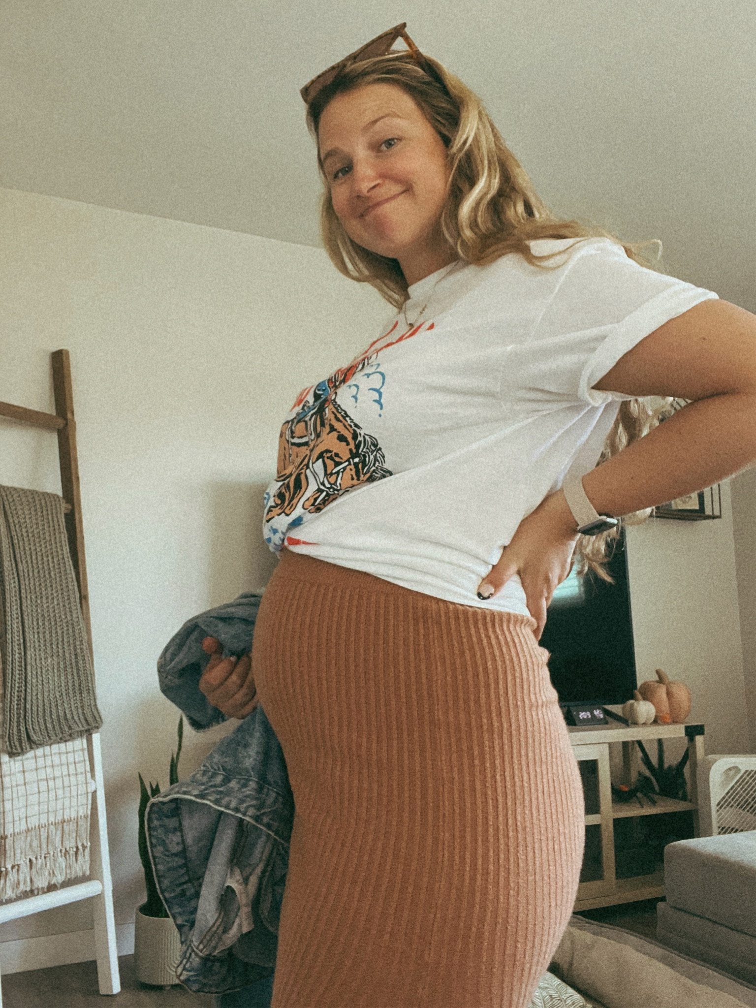 This one’s for the pregnant girlies! Love a bodycon skirt to show off the belly!! Shirt is Kelsea Ballerini Love is a Cowboy ❤️‍🔥 #maternityclothes #maternity

#LTKfamily #LTKbump #LTKcurves