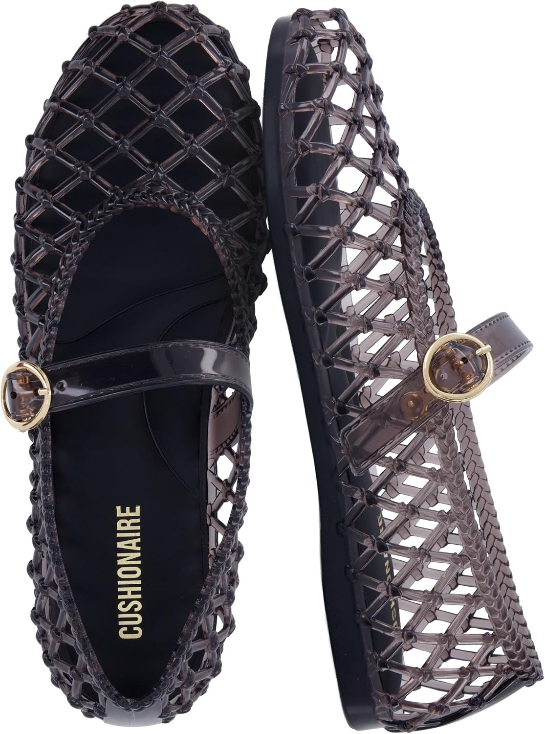 CUSHIONAIRE Twist Mary Jane Jelly Flats for Women with Adjustable Buckle | Amazon (US)